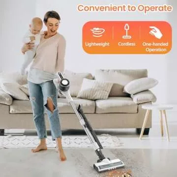 Cordless Vacuum Cleaner with 30Kpa Suction and LED Display