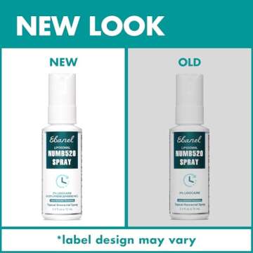 Ebanel 5% Lidocaine Spray Pain Relief Numb520 Burn Itch Relief Numbing Spray for Skin, Topical Anesthetic Postpartum Hemorrhoid Treatment with Phenylephrine for Local and Anorectal Uses