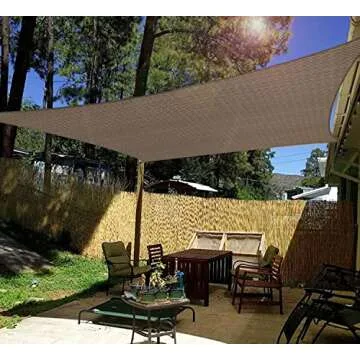 Windscreen4less 12' x 16' Sun Shade Sail Rectangle Outdoor Canopy Cover UV Block for Backyard Porch Pergola Deck Garden Patio (Brown)