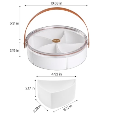 Bandesun Divided Serving Tray - Portable Snack Organizer
