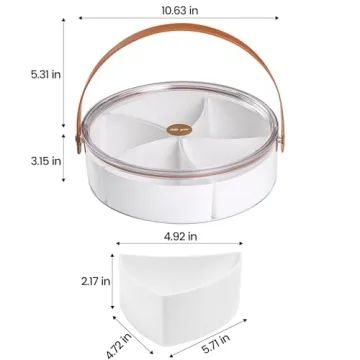 Bandesun Divided Serving Tray - Portable Snack Organizer