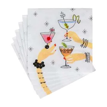 Caspari Cocktail Napkins - Elegant & Eco-Friendly 20 Pack