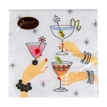 Caspari Cocktail Napkins - Elegant & Eco-Friendly 20 Pack