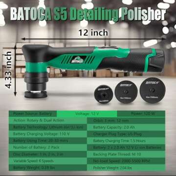 BATOCA S5 Cordless Car Polisher for Ultimate Detailing