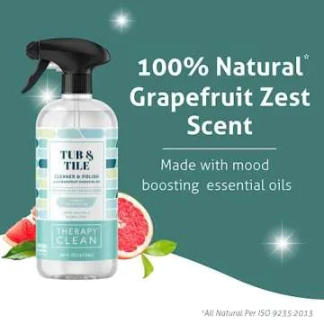 Therapy Clean Tub Tile Cleaner (16 fl oz. 2-pack), Soap Scum Remover Bathroom Cleaner, Water Stain Remover, Non-Toxic Bathroom Cleaner