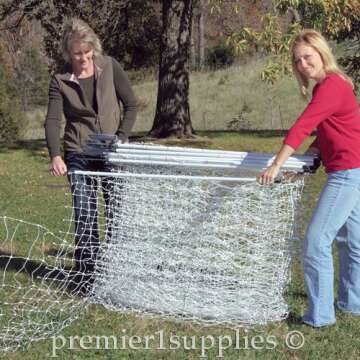Premier 1 PoultryNet+ Electric Fence | White/Black Fence for Chickens, Ducks, Geese – 48" H x 100'L