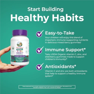Organic Kids Immune Support Gummies Vitamin C Zinc Elderberry