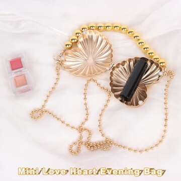 Ledander Mini Heart Shaped Evening Bag for Women