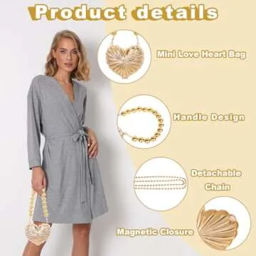 Ledander Mini Heart Shaped Evening Bag for Women