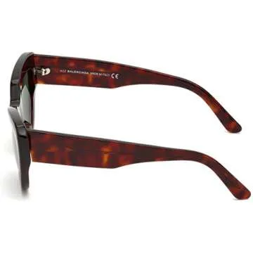 Balenciaga Sunglasses Red Havana Green Lens 53mm