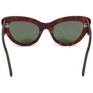 Balenciaga Sunglasses Red Havana Green Lens 53mm