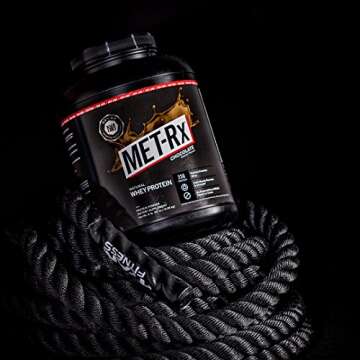 MET-Rx Natural Whey Easy Mix 23 g Protein Powder, 5g BCAAs from Ultra Filtered For Pre/Post Workout, Gluten Free, Chocolate, 80 Oz