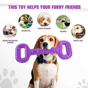 Feeko Dog Toys for Aggressive Chewers Large Breed 15 inch Interactive Dog Toy Large Long Lasting Dog Toys with Convex Design Natural Rubber Tug-of-war Toy for Medium Large Dogs Tooth Clean(Purple)