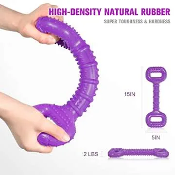 Feeko Dog Toys for Aggressive Chewers Large Breed 15 inch Interactive Dog Toy Large Long Lasting Dog Toys with Convex Design Natural Rubber Tug-of-war Toy for Medium Large Dogs Tooth Clean(Purple)