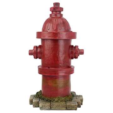 Design Toscano Dog's Second Best Friend Fire Hydrant Pee Post Indoor/Outdoor Statue, Medium 14 Inch Tall, Cast Stone Resin, Red Painted Finish