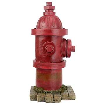 Design Toscano Dog's Second Best Friend Fire Hydrant Pee Post Indoor/Outdoor Statue, Medium 14 Inch Tall, Cast Stone Resin, Red Painted Finish