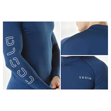 TSLA Men's UPF 50+ Long Sleeve Rash Guard, UV/SPF Quick Dry Swim Shirt, Water Surf Swimming Shirts, Vibrant Guard Royal, Medium