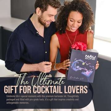 Nauzone Mixology Bartender Kit - 12-Pieces Cocktail Shaker Set with Stylish Bamboo Stand - Bar Accessories with All Essential Accessory Tools - Bar Set Perfect Drink Mixing Experience