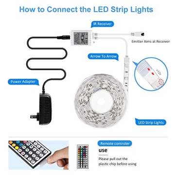 DAYBETTER LED Strip Lights 60ft - Multicolor & Remote Control