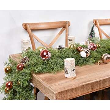 DearHouse 6.01Ft Christmas Garland Pine Cypress Artificial Greenery Garland,Artificail Pine Christma...
