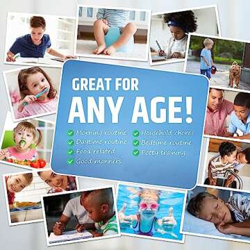 Large Magnetic Reward Chart for Kids - 127 Pre-Written Stickers (Including Potty Training) + 30 Customizable Chores - Behavior, Responsibility & Incentive Routine Star Chart for Fridge (1 Kid Version)