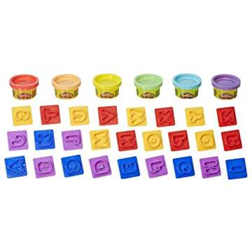 Play-Doh Fundamentals Letters with 26 Letter Stamper Tools, 6 Cans of Assort. Colors, Back to School Classroom Supplies, Kids Arts & Crafts, Preschool Toys, Ages 3+