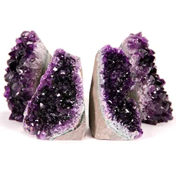 Deep Purple Amethyst Cluster from Uruguay with Selenite Wand