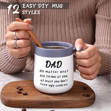 OWOXER Best Dad Ever Mug, Gifts for Dad Gifts Fathers Day, Best Gifts for Dad from Daughter and Son Kids