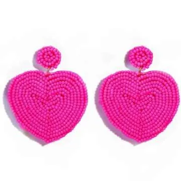 Charming Handmade Heart-shaped Dangle Earrings Set for Women