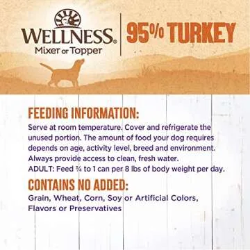 Wellness 95% Turkey Grain-Free Wet Dog Food 12 Cans