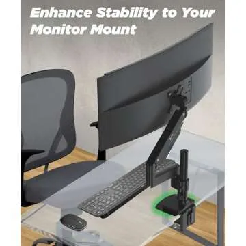ULTRARM Steel Monitor Mount Reinforcement Plate for Safeguarding Fragile Tabletops