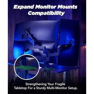 ULTRARM Steel Monitor Mount Reinforcement Plate for Safeguarding Fragile Tabletops