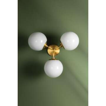 Stunning MITZI Stella Aged Brass Ceiling Fixture 3-Light