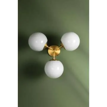 Stunning MITZI Stella Aged Brass Ceiling Fixture 3-Light