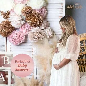 Vidal Crafts 20-Piece Tissue Paper Pom Poms for Parties