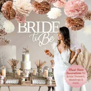 Vidal Crafts 20-Piece Tissue Paper Pom Poms for Parties