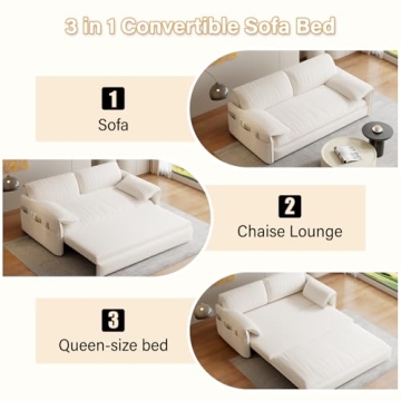 Neylory 3 in 1 Convertible Pull Out Sofa Bed