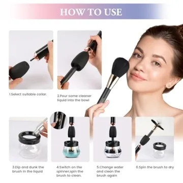 OMANIAC Electronic Makeup Brush Cleaner for Quick Wash & Dry
