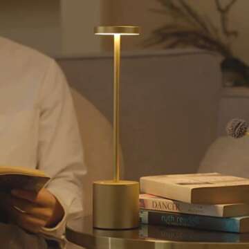 JALVDE Cordless Dining Table Lamp - Adjustable Lighting