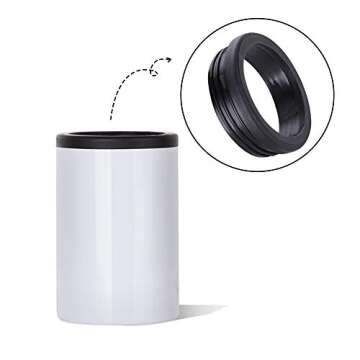 PYD Life 4 Pack 12 OZ Sublimation Blanks Can Insulator White Stainless Steel Can Cooler Beer Holder for Tumbler Press Sublimation Oven Printing