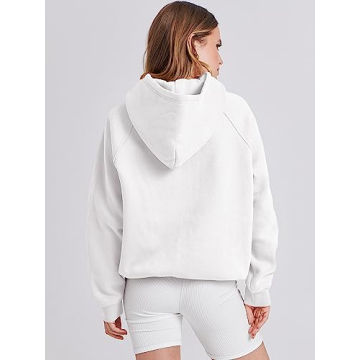 ANRABESS Women Hoodies Oversized Fleece Long Sleeve Comfy Casual Basic Pullover Sweatshirts 2024 Fall Outfits Sweater White Small