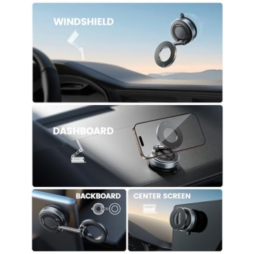 Lamicall Car Phone Holder - 70 LBS Strongest Suction for MagSafe and 360° Adjustable