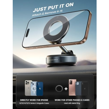 Lamicall 70 LBS Strongest MagSafe Car Phone Holder