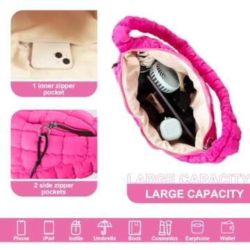 Quilted Puffer Tote Bag for Women - Stylish and Spacious