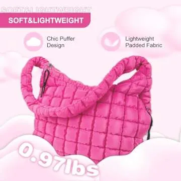 Quilted Puffer Tote Bag for Women - Stylish and Spacious