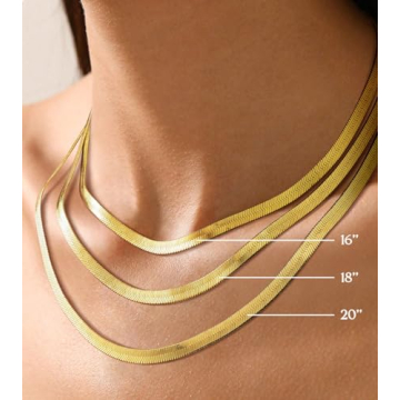 Wowshow Elegant Gold Plated Herringbone Necklace for Women