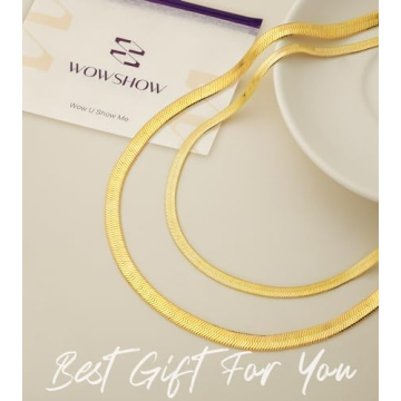 Wowshow Elegant Gold Plated Herringbone Necklace for Women