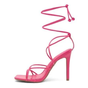 Shoe Land Women's Lace Up Heels for Parties and Weddings