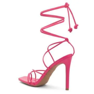 Shoe Land Women's Lace Up Heels for Parties and Weddings
