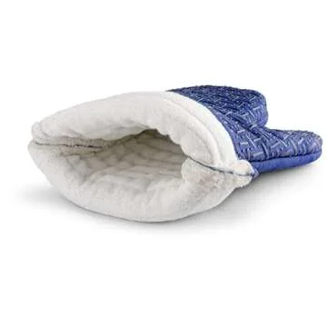 Xlnt Extra Long Oven Mitts (Blue) | Teflon EcoElite Water Repellent | Heat Resistant for Oven Cooking, Grill & BBQ | Non Slip Gloves with Teflon EcoElite Finish, Cotton Lining & Hanging Loop